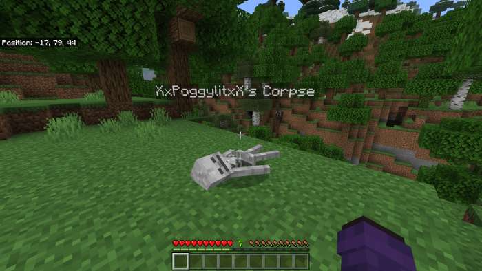 Corpse player with items
