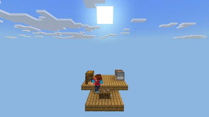 Survival on one block in the sky