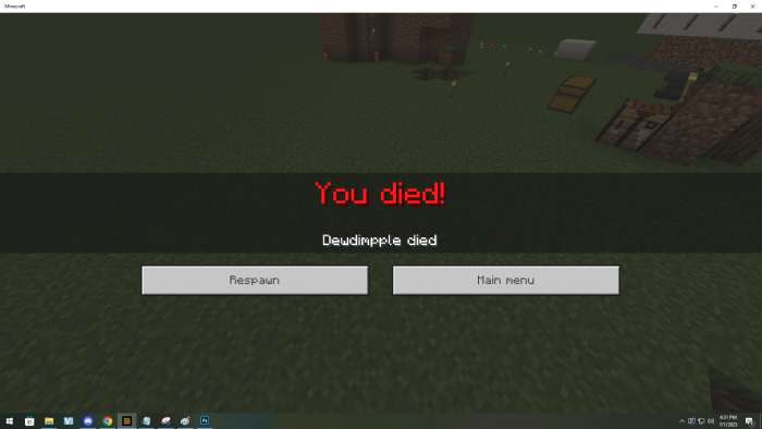 Écran de mort GTA de style Minecraft