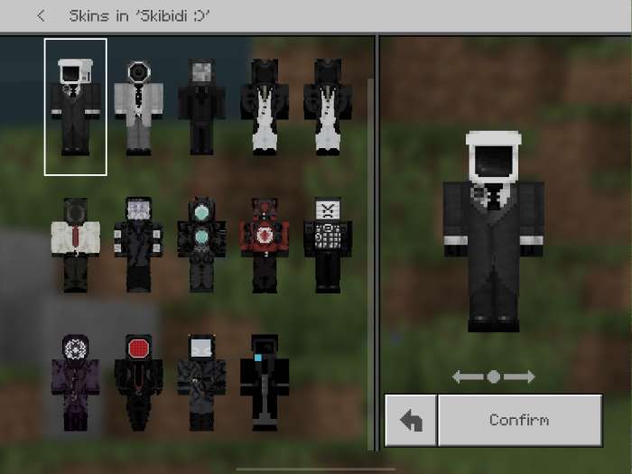 Set of skins for the Skibidi toilet