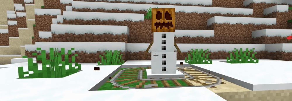 El muñeco de nieve y la calabaza maldita en Minecraft