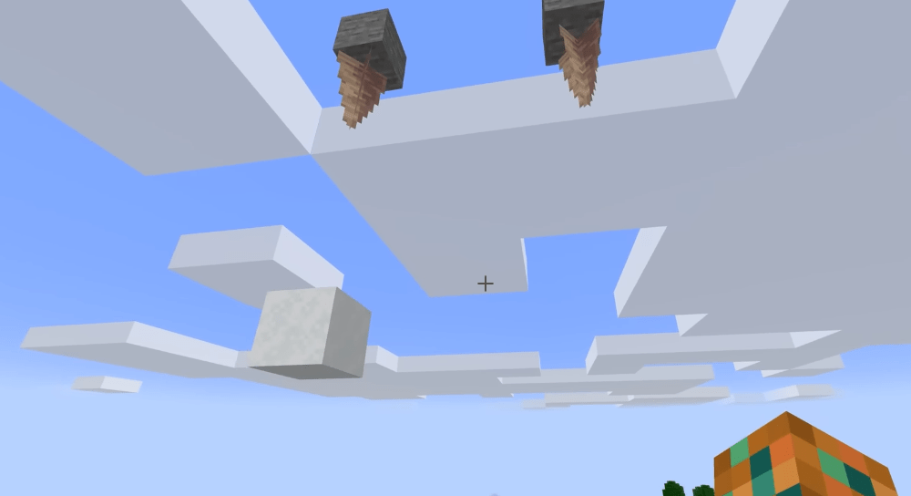 누가 더 빠를까 — 공중의 종유석 vs 가루눈 속 종유석? Minecraft