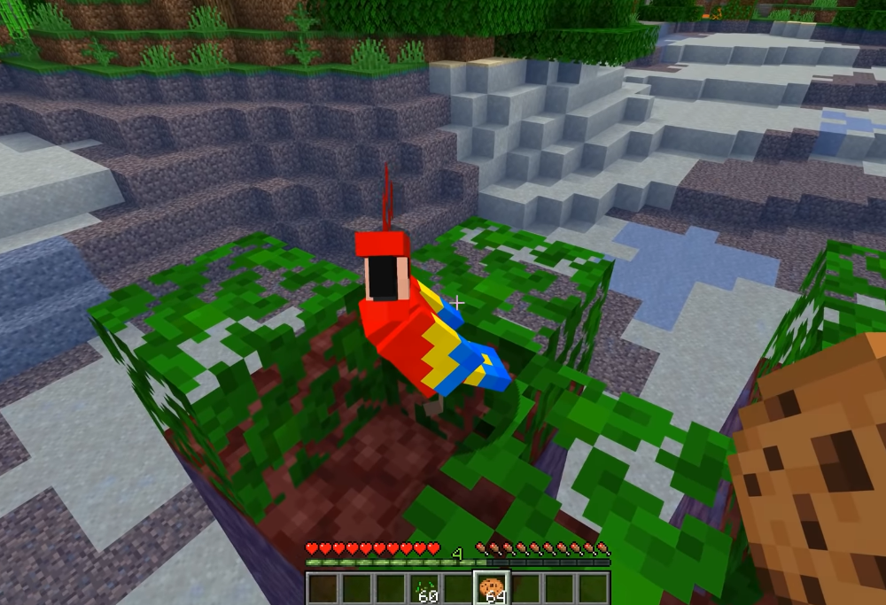 Un experimento con un loro, un tótem de inmortalidad y... ¡una galleta! En Minecraft