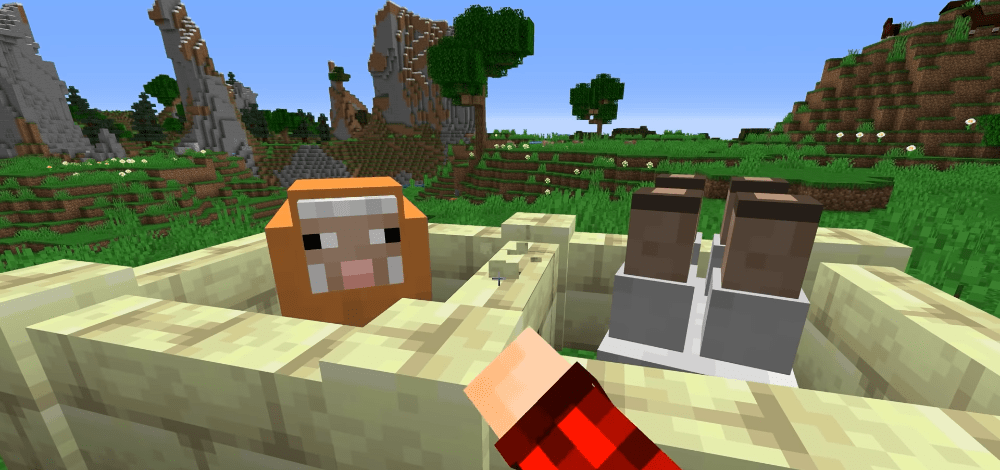 무지개 양과 거꾸로 양을 교배하면 어떻게 될까? Minecraft에서