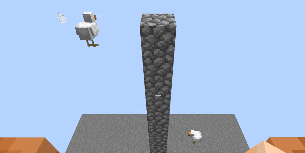 Caduta lenta o paradosso del pollo? In Minecraft