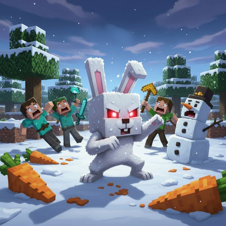 Pesadelo branco e fofinho: A história completa do Coelho Assassino no Minecraft