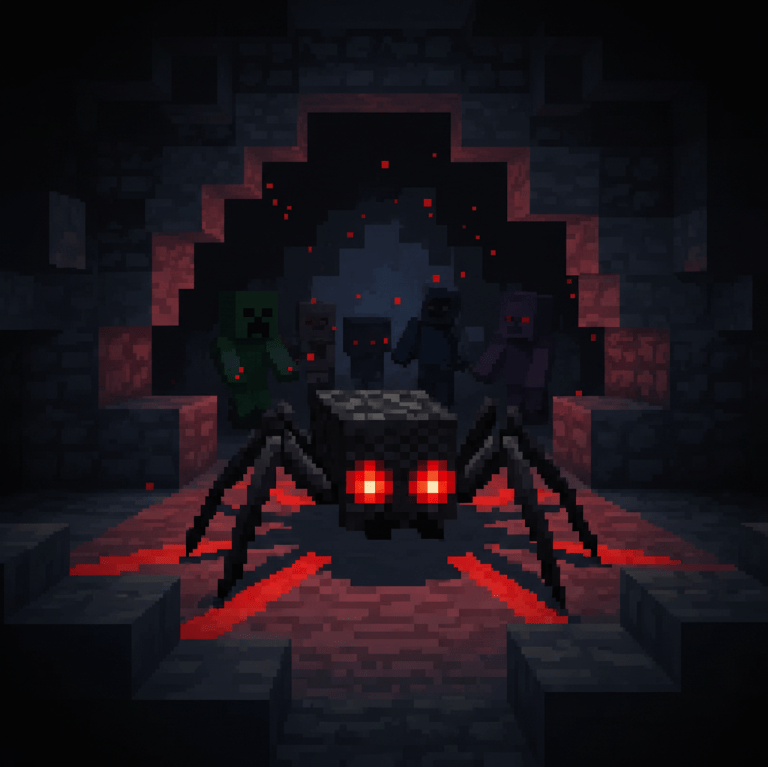 Почему у пауков в Minecraft светятся глаза, а у других мобов — нет?
